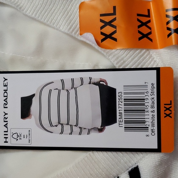 Hilary Hadley off black and white stripe 2XL sweater - Picture 3 of 3